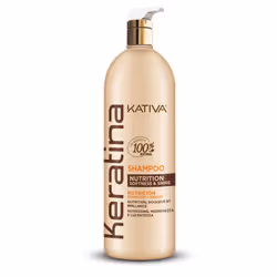 KATIVA Keratin Shampoo, 1000 ml, Shampoing, Professionnel, Femmes, Cheveux cassants, Cheveux abimés, Cheveux secs, Toutes les ...