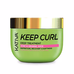 KATIVA Keep Curl Deep Treatment 250 ml, 250 ml, Femmes, Cheveux bouclés, Cheveux abimés, Hydratant, Adoucissant, Vase, 1 pièc ...