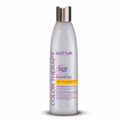 KATIVA Color Therapy Anti Yellow Effect Shampoo, 250 ml, Shampoing, Non-professionnel, Femmes, Cheveux décolorés, Cheveux blo ...