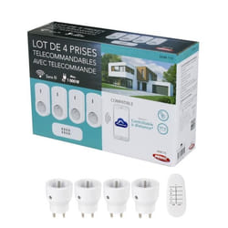 Prises télécommandées - SEMAC - Kit de 4 prises - 1000W - Télécommande incluse - Utilisation intérieure
