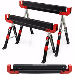 Description : Ces tréteaux pliables en pack de 2 amélioreront votre efficacité de travail. Dotés d'un cadre en acier robuste  ...