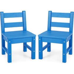 Lot de 2 Chaises pour Enfants en Plastique pe - 34 x 33 x 57 cm (l x l x h) Bleu - Costway