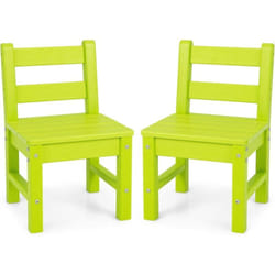COSTWAY Lot de 2 Chaises pour Enfants en Plastique PE - 34 x 33 x 57 cm (L x l x H) Vert