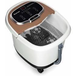 Costway - Bassin de Pied 15L avec Ecran led, 6 Rouleau de Massage,C Chaleur Automatique 35℃-48℃ Fonction de Douche et Lumière Rouge,Café