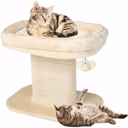 Le perchoir en peluche est parfait pour que les chats se détendent et profitent d'une vue lointaine Équipé d'une boule de poi ...