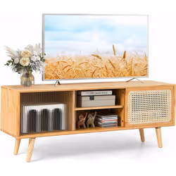 Attributs : 【Meuble pour TV 55" : 】 Notre banc TV peut accueillir des téléviseurs à écran plat jusqu’à 55 pouces, ce qui est  ...