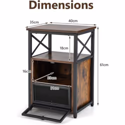 Description : Optimisez votre espace de rangement avec notre table d'appoint à 3 niveaux! Le cadre en métal de haute qualité  ...