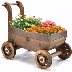 Description : Ajoutez du charme et de la beauté pour votre espace de vie intérieur et extérieur ! Notre chariot en bois mesur ...