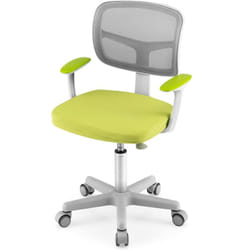 Costway - Chaise de Bureau Pivotante Enfants avec Hauteur Réglable 80-91,5cm, Siège à Roulettes Enfants Coussin Amovible, Verrouillage Automatique,