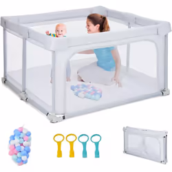 Description: Le parc de jeu fiable aide à garder vos bébés dans une zone sécurisée, ce qui libère vos mains. Ainsi, vous aure ...