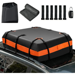 Costway - Coffre de Toit Voiture Étanche 424 l avec 10 Sangles 6 Crochets de Porte, Sac à Bagages avec Serrure à Combinaison Tapis Antidérapant Sac