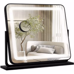 Caractéristiques : 3 modes d'éclairage de couleurs et ajustement de la luminosité sans paliers Miroir grossissant 5X pour un  ...