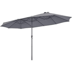COSTWAY Parasol de Jardin Extérieur 470 x 280 CM Grande Taille XXL, Parasol Plage à 12 Côtes Manivelle Cadre Métal Toile Polyester, Parasol Double