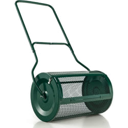 Epandeur à Engrais 60,5cm Capacité 76L Poignée en Forme U,Loquets Latéraux,Rouleau en Treillis Métallique pour Semence,Sable - Costway