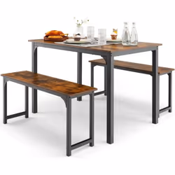 Caractéristiques: La grande table à manger et les 2 bancs peuvent accueillir jusqu'à 4 personnes Peut être utilisé comme tabl ...