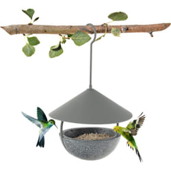 Costway - Mangeoire à Oiseaux Suspendue en Métal d'Extérieur 270ml, Abreuvoir et Bain à Oiseaux avec Dôme Résistant aux Intempéries Crochet et Bol
