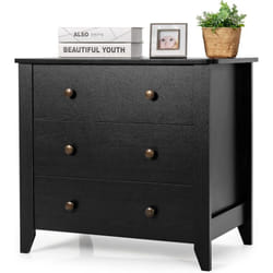 Costway - Commode Chambre Adulte, Commode 3 Tiroirs avec 4 Pieds, Meuble de Rangement en Bois pour Chambre, Salon, Entrée, Chambre d'enfant, 71 x 46
