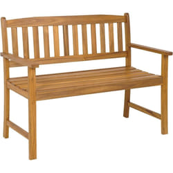 Costway - Banc de Jardin en Bois en Acacia pour 2 Personnes, Banquette de Jardin Extérieure à Lattes Charge 360KG, pour Patio Cour Balcon, 110 x 56,5