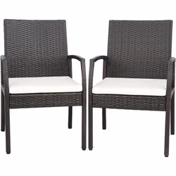 Description : Profitez de votre moment de repas sur la terrasse avec cet ensemble de 2 chaises en osier pour terrasse ! Avec ...