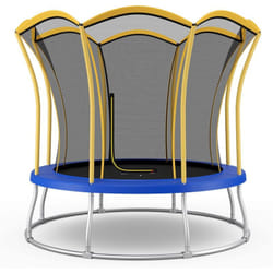 Costway - Trampoline Enfant ø 244cm avec Filet de Protection, Trampoline de Jardin en Forme Fleur avec Certification gs, Coussin de Sécurité & Cadre