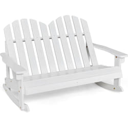 Costway - Fauteuil à Bascule Adirondack pour 2 Enfants avec Siège à Lattes, Chaise à Bascule en Bois de Sapin avec Inclinaison 30°& Dossier Haut