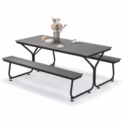 Description : L’ensemble de 2 bancs et table de pique-nique peut accueillir jusqu'à 8 adultes et convient aux événements inté ...