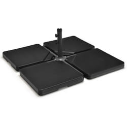 COSTWAY Dalle Parasol Déporté Lot de 4, Lestage Poids Parasol Carré en HDPE à Remplir 13 L d'eau ou 19,5 Kg de Sable, Base pour Parasol avec Poignée,