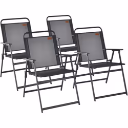 Description : Cet ensemble de 4 chaises ergonomiques pliantes sera un complément parfait pour votre détente en plein air. Ave ...