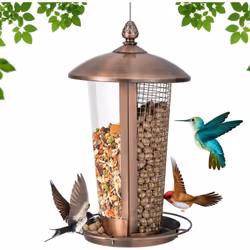 Description : Notre mangeoire à oiseaux 2 en 1 pour suspension en extérieur est livrée avec 2 tubes, qui peuvent contenir dif ...