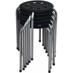 Lot de 6 Tabourets Empilables, Tabourets de Bars Ronds Structure en Métal en Forme de x, Tabourets Gigognes pour Enfants et Adultes, Maison, Bureau,