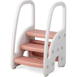 Costway - Tabouret Enfants 3 Marches avec Pédale Amovible, Marche Pied Enfants en hdpe avec Poignées Sécurité pour Cusine Salle de Bain &