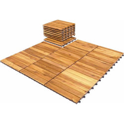 COSTWAY Carreaux de Terrasse en Bois d'Acacia 27 Pièces, Dalle Bois Huilé 30 x 30 CM Couvrant Surface de 2,43 m², Revêtement Extérieur ou Intérieur