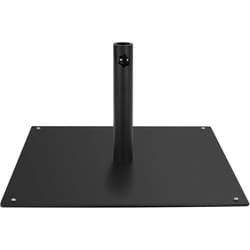 Costway - Pied de Parasol Lourd 50x50cm 16kg, Socle Parasol Extérieur Carré pour Parasolφ40/50mm avec 4 Repose-Pieds, Support Parasol en Métal pour