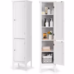 Description générale Cette armoire de salle de bain sur pied, mesurant 38 cm x 38 cm x 160 cm, est conçue pour maximiser l'es ...