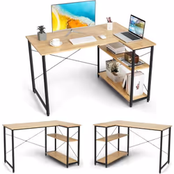 Description générale Le bureau en forme de L mesure 120 cm x 60 cm, offrant un espace généreux pour organiser vos fournitures ...