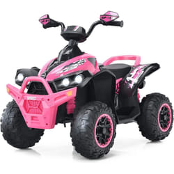 Quad Electrique Enfants/Voiture Électrique Enfants-Musique-Lumières LED-Pédale-Klaxon-Démarrage Lent-Charge 35kg pour Enfants de 3-8 Ans (Rose)