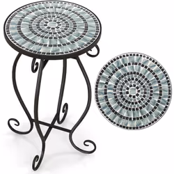 Caractéristiques : Le plateau de table en mosaïque avec un joli motif ajoute de l’élégance Parfait pour compléter votre jardi ...