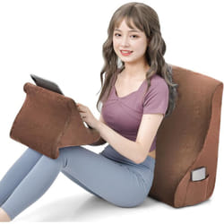 Costway - Ensemble d'Oreillers Multifonctionnel, Oreiller de Lecture avec Support pour Tablette, 2 Poches Latérales, Design Ergonomique Housse