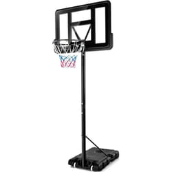 Costway - Panier de Basket Extérieur avec Hauteur Réglable 130-305 cm, Support de Basket sur Pied avec Panneau en hdpe et Filet, Base Remplissable &