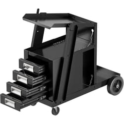 Costway - Chariot d'Atelier de Soudage à 4 Tiroirs avec Stockage de Réservoir, Chariot à Outils avec Chaîne de Sécurité Charge 45 kg, pour Soudage