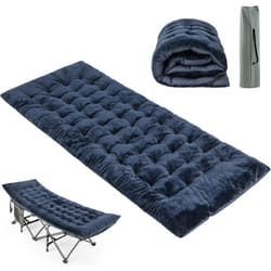 Costway - Matelas de Camping Inclinable en Velours Cristal, Matelas de Couchage avec 4 Sangles de Fixation Poche de Fixation de Lit pour Voyages