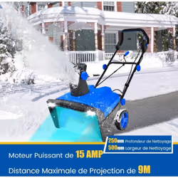 Caractéristiques : Avec moteur 2300W/15AMP pour un déneigement efficace Dégagez un chemin de neige de 500 mm de largeur x 250 ...