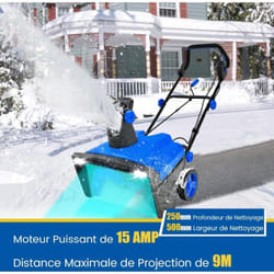 Costway - Souffleuse à Neige Électrique Manuelle avec 2 Lumières led, Déneigeuse Filaire 15 a 500 mm avec Goulotte Rotative à 180° Distance de