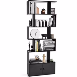 Caractéristiques : Grand espace de rangement avec une étagère ouverte à 5 niveaux et un placard fermé Fabriquée en bois bien  ...