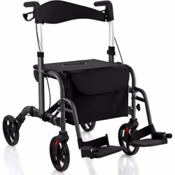 Caractéristiques : Conception 2-en-1 pour être utilisé comme rollator ou fauteuil roulant Construction en aluminium de haute  ...