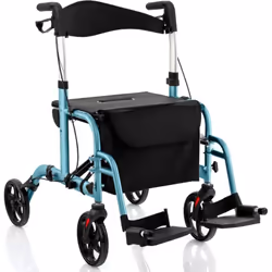 Caractéristiques : Conception 2-en-1 pour être utilisé comme rollator ou fauteuil roulant Construction en aluminium de haute ...