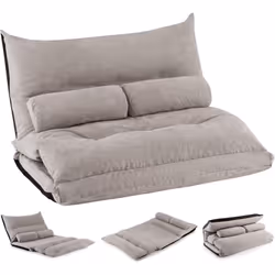 Description générale Ce canapé-lit au sol est un meuble polyvalent qui s'adapte à vos besoins. Avec un dossier réglable en 42 ...