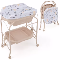 Description : Préservez votre dos avec cette table à langer avec baignoire ! Avec une baignoire pratique, cette table à lange ...