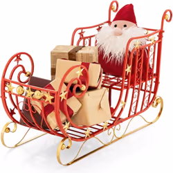 Attributs : 【Décoration de Noël en traîneau】Parsemé d'étoiles dorées et d'une élégante décoration de volutes, ce traîneau de ...