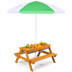 Description : Cette table de pique-nique pour enfants peut être utilisée comme bac à sable et eau avec les 2 boîtes de rangem ...